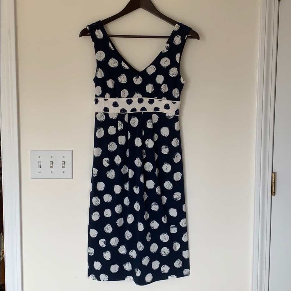 Merona Blue and White Polka Dotted Midi Dress